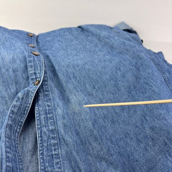 VTG Eddie Bauer Denim Long Sleeve Button Up Maxi Dress Prairie Cottage Modest - Picture 16 of 16